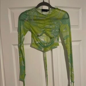 Pretty Little Thing top crop Size 2 Green